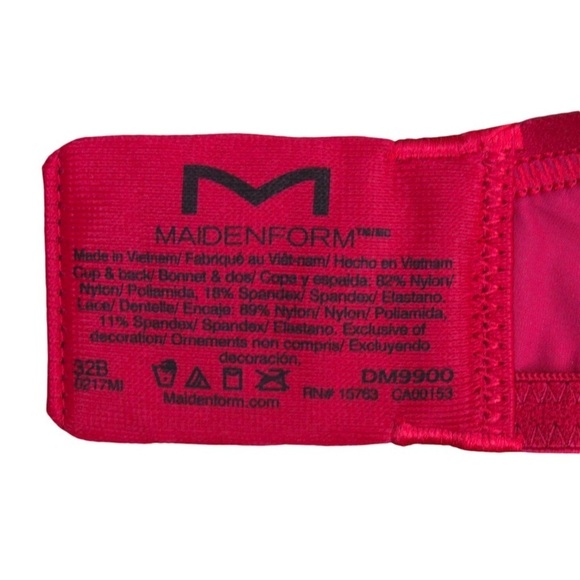 32B Maidenform Love the Lift Push Up & In Demi Bra, Armature Red/Burgundy Sunset - Picture 7 of 8